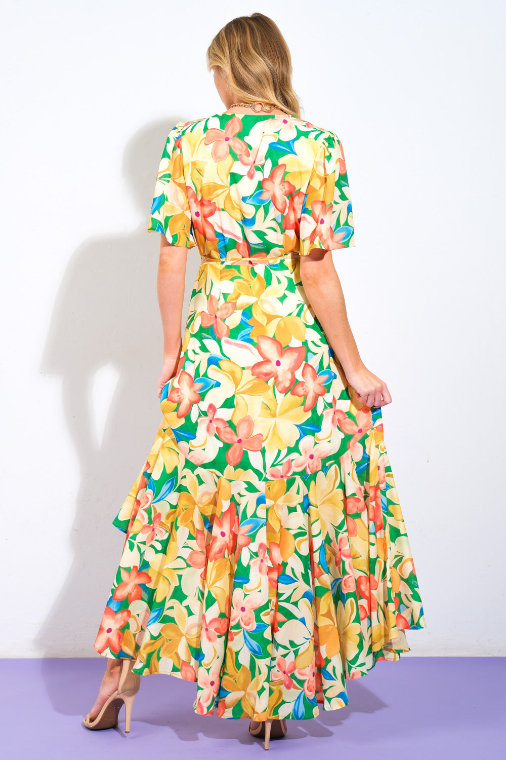 ELABORATE CHARM WOVEN HI-LO DRESS Flying Tomato